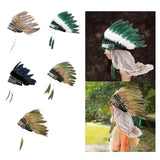 Maxbell Artificial Feather Headdress Decor Headwear for Cosplay Themed Party Festive Black