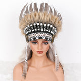 Maxbell Artificial Feather Headdress Decor Headwear for Cosplay Themed Party Festive Black