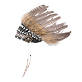 Maxbell Artificial Feather Headdress Decor Headwear for Cosplay Themed Party Festive Black