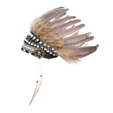 Maxbell Artificial Feather Headdress Decor Headwear for Cosplay Themed Party Festive Black