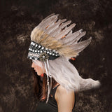 Maxbell Artificial Feather Headdress Decor Headwear for Cosplay Themed Party Festive Black