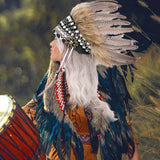 Maxbell Artificial Feather Headdress Decor Headwear for Cosplay Themed Party Festive Black