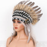 Maxbell Artificial Feather Headdress Decor Headwear for Cosplay Themed Party Festive Black