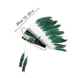 Maxbell Artificial Feather Headdress Decor Headwear for Cosplay Themed Party Festive Green