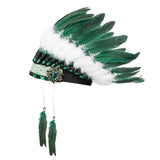Maxbell Artificial Feather Headdress Decor Headwear for Cosplay Themed Party Festive Green