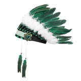 Maxbell Artificial Feather Headdress Decor Headwear for Cosplay Themed Party Festive Green