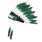 Maxbell Artificial Feather Headdress Decor Headwear for Cosplay Themed Party Festive Green