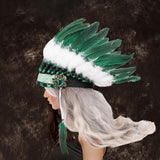 Maxbell Artificial Feather Headdress Decor Headwear for Cosplay Themed Party Festive Green