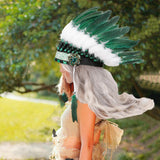 Maxbell Artificial Feather Headdress Decor Headwear for Cosplay Themed Party Festive Green
