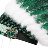 Maxbell Artificial Feather Headdress Decor Headwear for Cosplay Themed Party Festive Green
