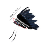 Maxbell Artificial Feather Headdress Decor Headwear for Cosplay Themed Party Festive Blue