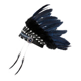 Maxbell Artificial Feather Headdress Decor Headwear for Cosplay Themed Party Festive Blue