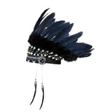 Maxbell Artificial Feather Headdress Decor Headwear for Cosplay Themed Party Festive Blue