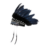 Maxbell Artificial Feather Headdress Decor Headwear for Cosplay Themed Party Festive Blue