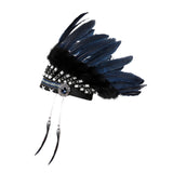 Maxbell Artificial Feather Headdress Decor Headwear for Cosplay Themed Party Festive Blue