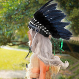 Maxbell Artificial Feather Headdress Decor Headwear for Cosplay Themed Party Festive Blue