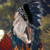 Maxbell Artificial Feather Headdress Decor Headwear for Cosplay Themed Party Festive Blue