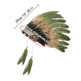 Maxbell Artificial Feather Headdress Decor Headwear for Cosplay Themed Party Festive Deep Green