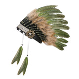 Maxbell Artificial Feather Headdress Decor Headwear for Cosplay Themed Party Festive Deep Green
