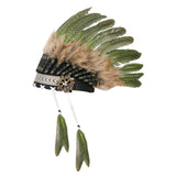 Maxbell Artificial Feather Headdress Decor Headwear for Cosplay Themed Party Festive Deep Green