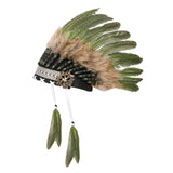 Maxbell Artificial Feather Headdress Decor Headwear for Cosplay Themed Party Festive Deep Green