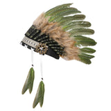 Maxbell Artificial Feather Headdress Decor Headwear for Cosplay Themed Party Festive Deep Green
