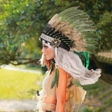 Maxbell Artificial Feather Headdress Decor Headwear for Cosplay Themed Party Festive Deep Green