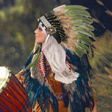 Maxbell Artificial Feather Headdress Decor Headwear for Cosplay Themed Party Festive Deep Green