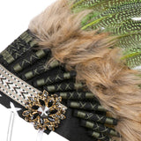 Maxbell Artificial Feather Headdress Decor Headwear for Cosplay Themed Party Festive Deep Green