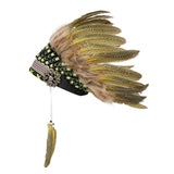 Maxbell Artificial Feather Headdress Decor Headwear for Cosplay Themed Party Festive Yellow