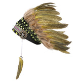 Maxbell Artificial Feather Headdress Decor Headwear for Cosplay Themed Party Festive Yellow
