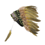 Maxbell Artificial Feather Headdress Decor Headwear for Cosplay Themed Party Festive Yellow