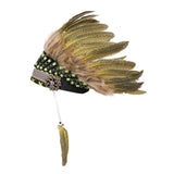 Maxbell Artificial Feather Headdress Decor Headwear for Cosplay Themed Party Festive Yellow