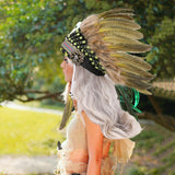 Maxbell Artificial Feather Headdress Decor Headwear for Cosplay Themed Party Festive Yellow