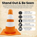 Maxbell Traffic Cone Hat Fancy Dress Costume Accessory for Masquerade Party Festival orange Dome