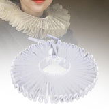 Maxbell Elizabethan Clown Neck Ruffle Costume Accessory for Gothic Prom Themed Party White