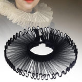 Maxbell Elizabethan Clown Neck Ruffle Costume Accessory for Gothic Prom Themed Party Black