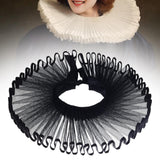 Maxbell Elizabethan Clown Neck Ruffle Costume Accessory for Gothic Prom Themed Party Black