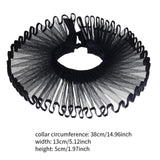 Maxbell Elizabethan Clown Neck Ruffle Costume Accessory for Gothic Prom Themed Party Black