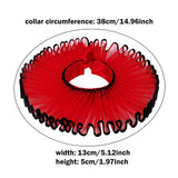 Maxbell Elizabethan Clown Neck Ruffle Sturdy Costume Accessory for Prop Party Gothic Red