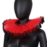 Maxbell Elizabethan Clown Neck Ruffle Sturdy Costume Accessory for Prop Party Gothic Red