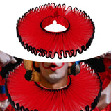 Maxbell Elizabethan Clown Neck Ruffle Sturdy Costume Accessory for Prop Party Gothic Red