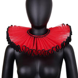 Maxbell Elizabethan Clown Neck Ruffle Sturdy Costume Accessory for Prop Party Gothic Red