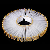 Maxbell Elizabethan Clown Neck Ruffle Sturdy Costume Accessory for Prop Party Gothic Gold White