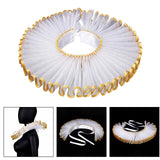 Maxbell Elizabethan Clown Neck Ruffle Sturdy Costume Accessory for Prop Party Gothic Gold White