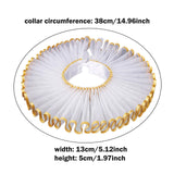 Maxbell Elizabethan Clown Neck Ruffle Sturdy Costume Accessory for Prop Party Gothic Gold White