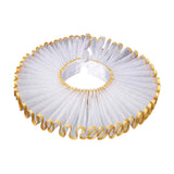Maxbell Elizabethan Clown Neck Ruffle Sturdy Costume Accessory for Prop Party Gothic Gold White