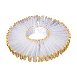 Maxbell Elizabethan Clown Neck Ruffle Sturdy Costume Accessory for Prop Party Gothic Gold White