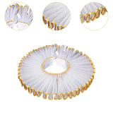 Maxbell Elizabethan Clown Neck Ruffle Sturdy Costume Accessory for Prop Party Gothic Gold White