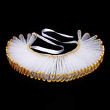 Maxbell Elizabethan Clown Neck Ruffle Sturdy Costume Accessory for Prop Party Gothic Gold White